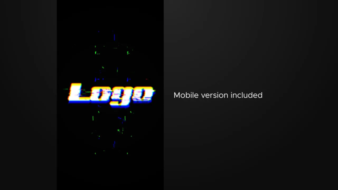 电子故障徽标显示像素设计精选AE模板