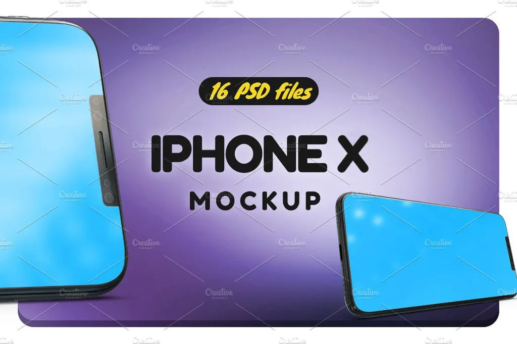 一组多角度iPhone X Mockups下载[psd]