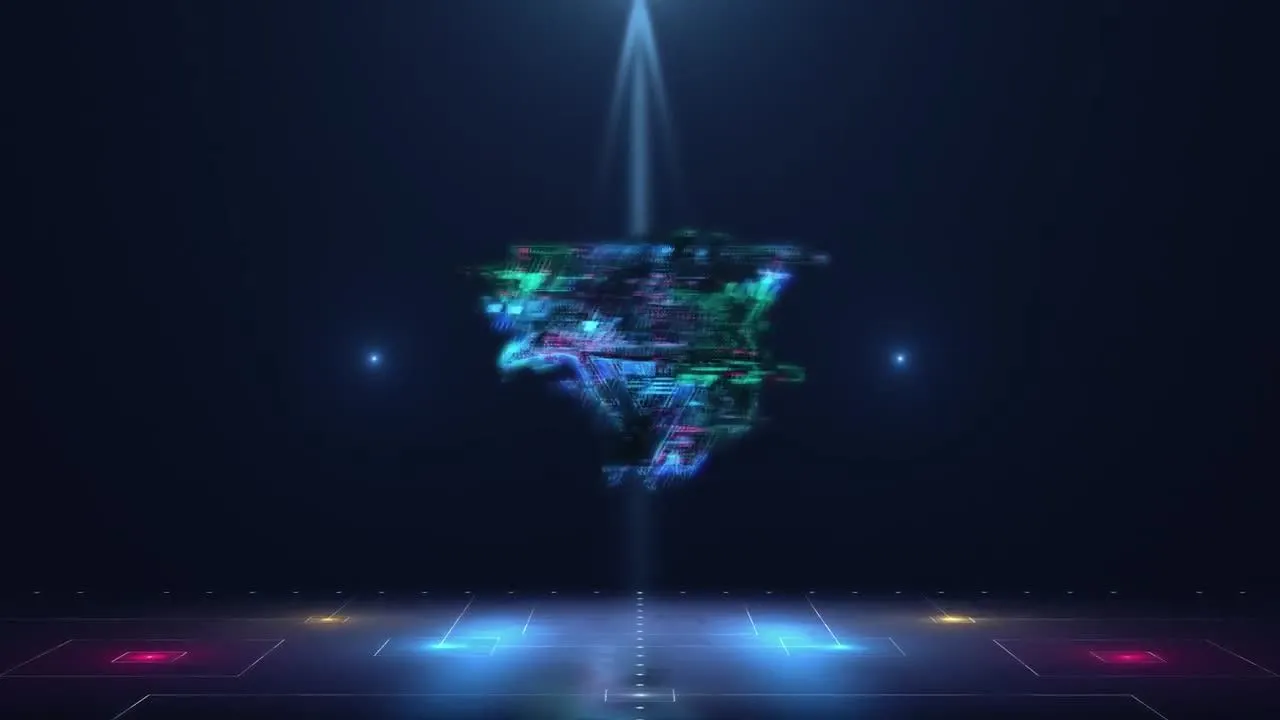 3D电线的动态动画徽标展示像素设计精选AE模板