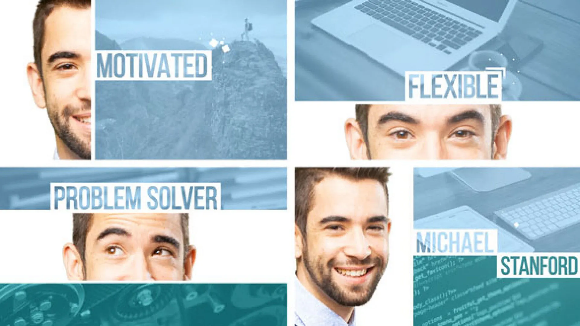 现代风格个人简历展示动画像素设计精选AE模板