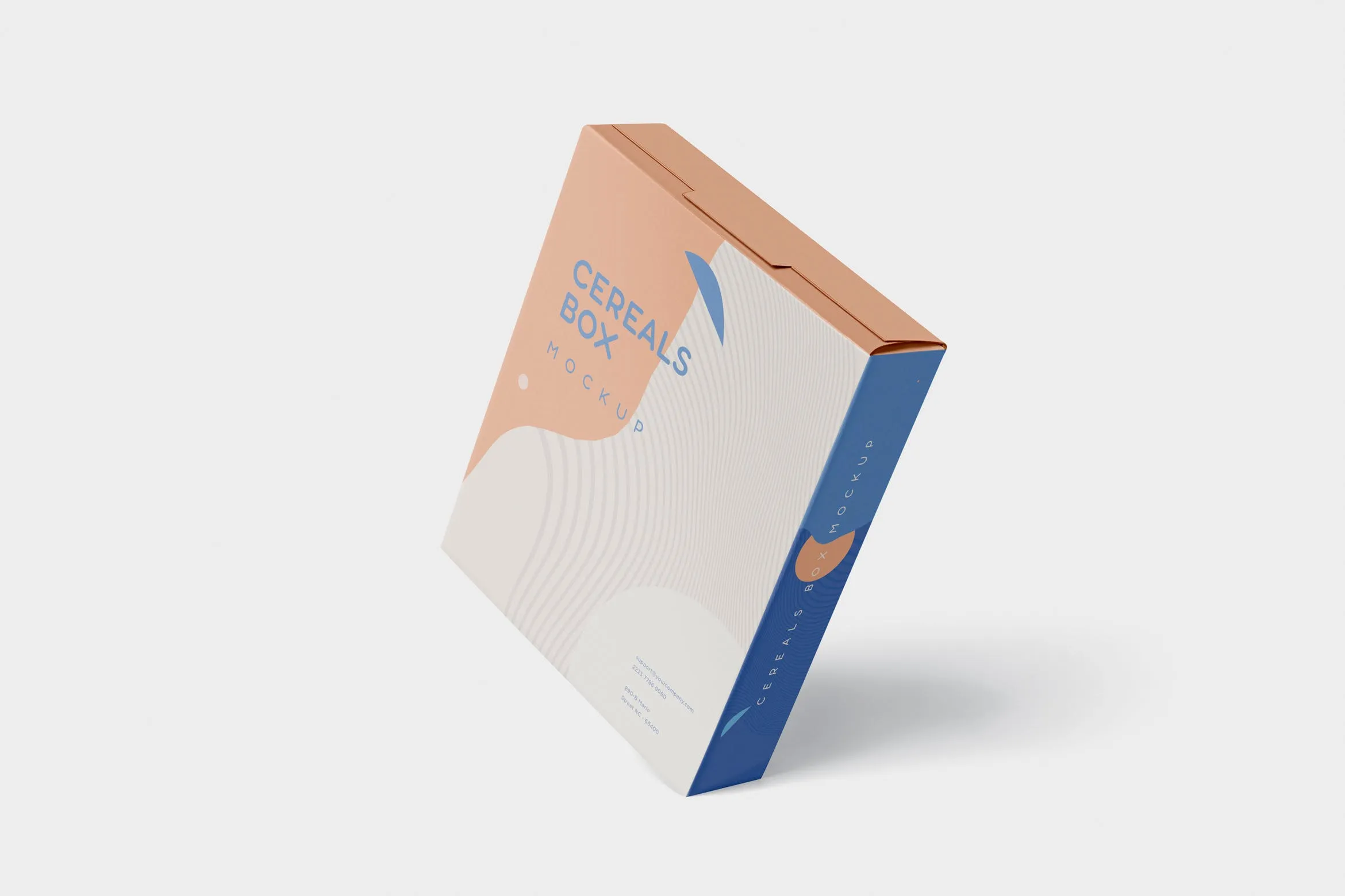 麦片盒包装外观设计样机模板 Cereals Box Mockup