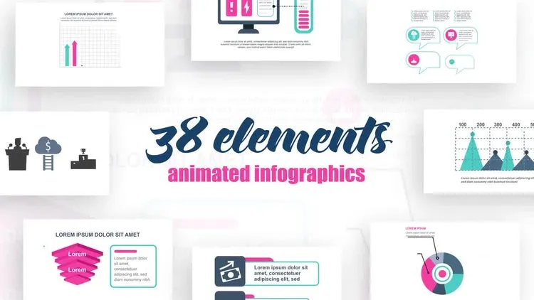 38个时尚信息图表Vol.29像素设计精选AE模板