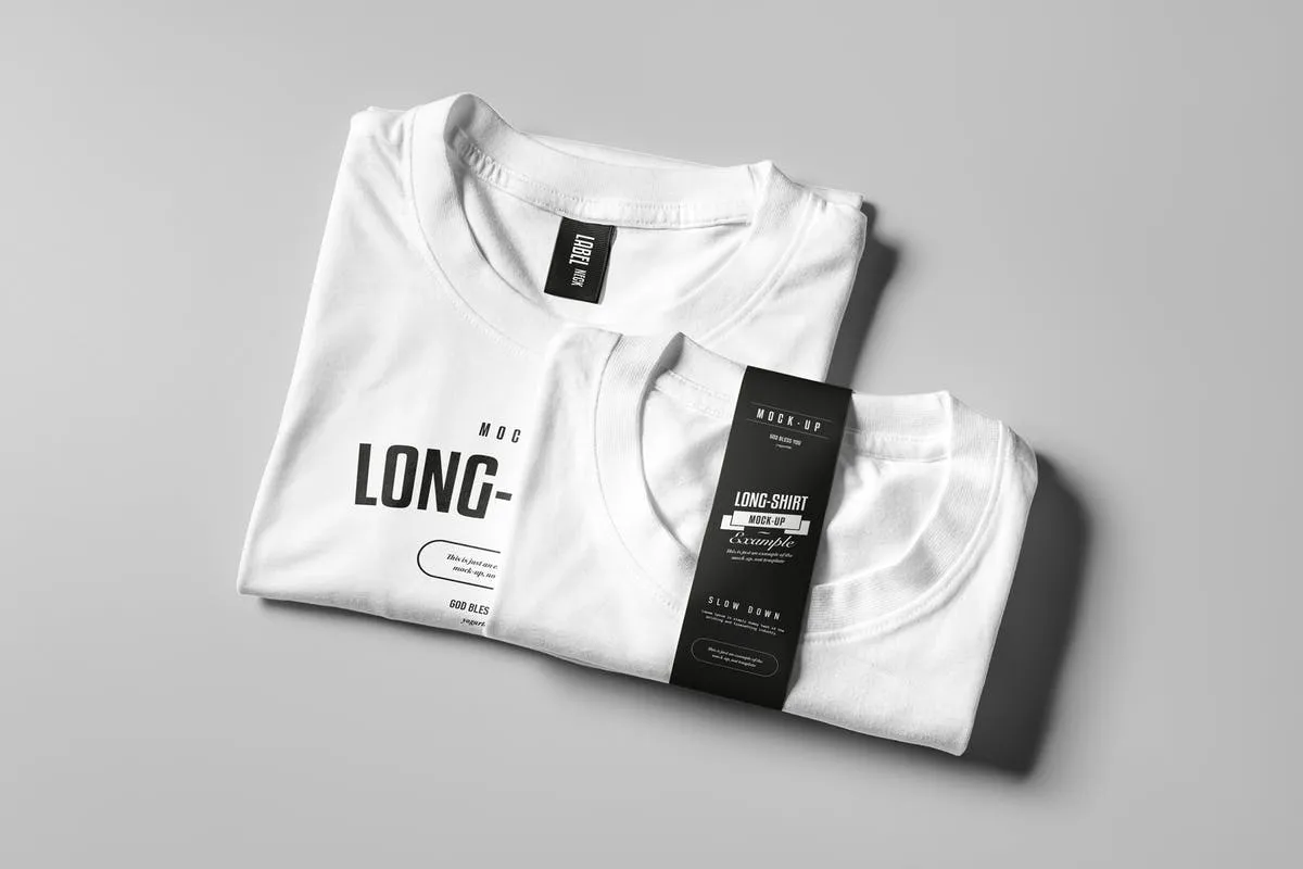 长袖T恤样机模板 Long Shirt Mock-up