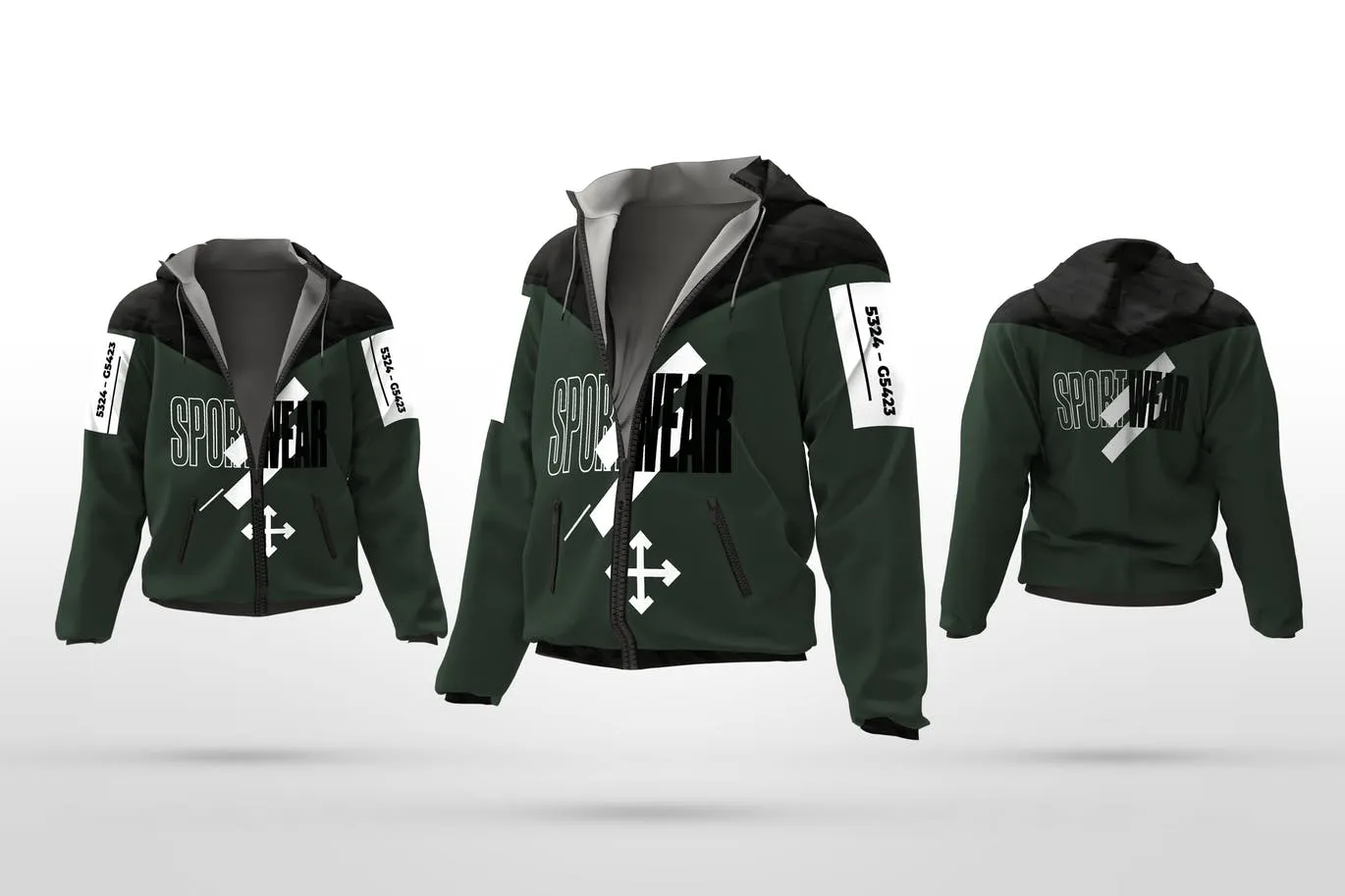 运动夹克外观设计图样机像素设计精选 Sport Jacket Mockups