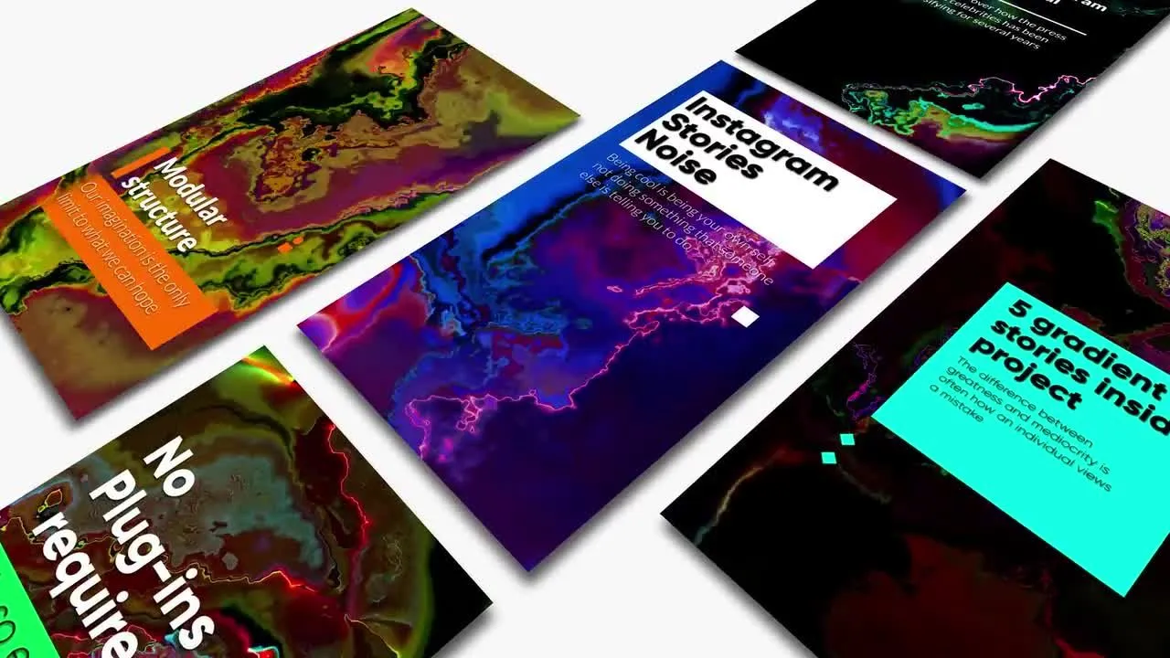 外观很酷Instagram故事噪音像素设计精选AE模板