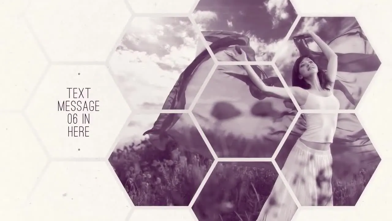 六边形幻灯片动画像素设计精选AE模板