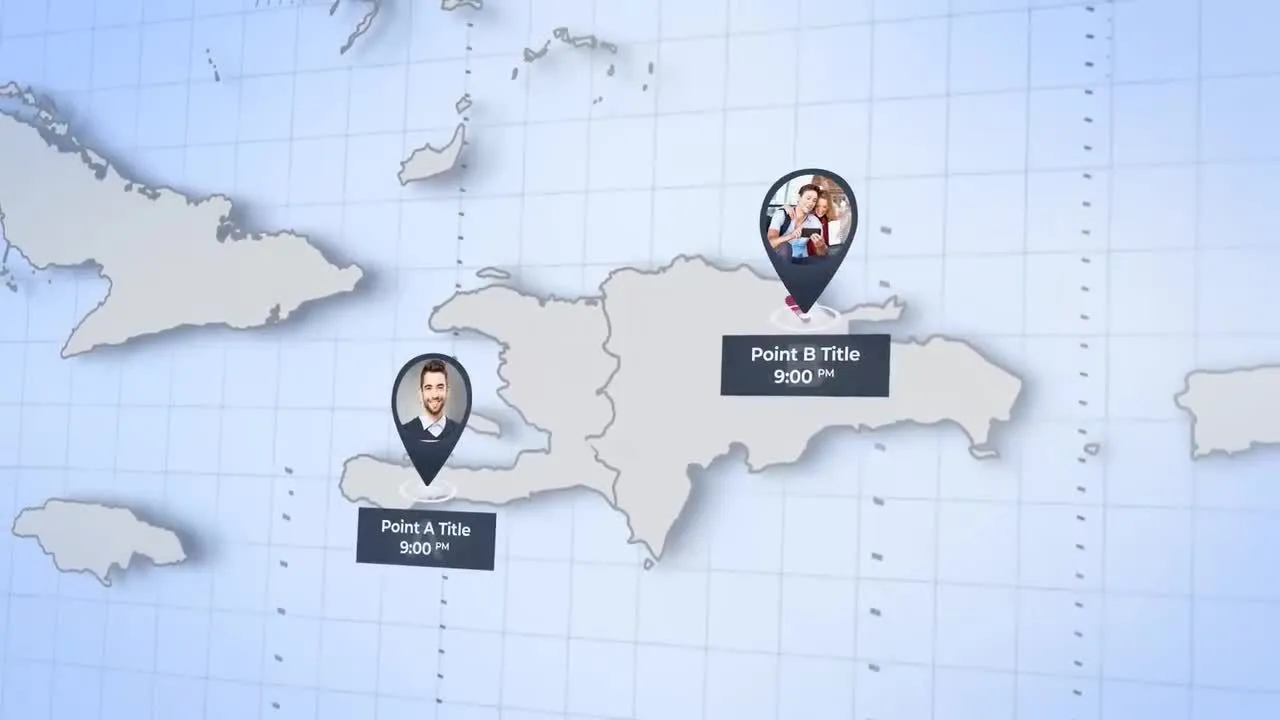 加勒比岛屿和国家动态动画像素设计精选AE模板