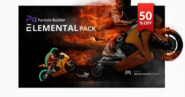 粒子生成器AE素材：火砂烟雾闪耀特定预设 Particle Builder | Elemental Pack: Fire Sand Smoke Sparkle Particular Presets