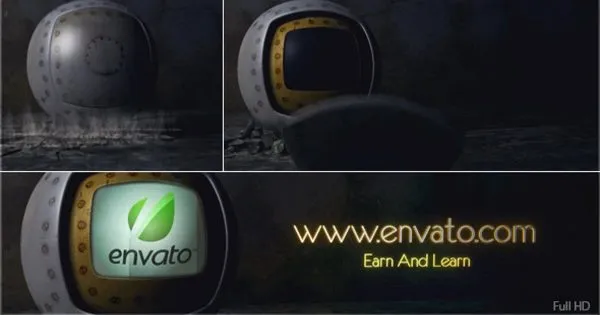 破旧金属球动画logo演示像素设计精选AE模板 The Metal Sphere Logo