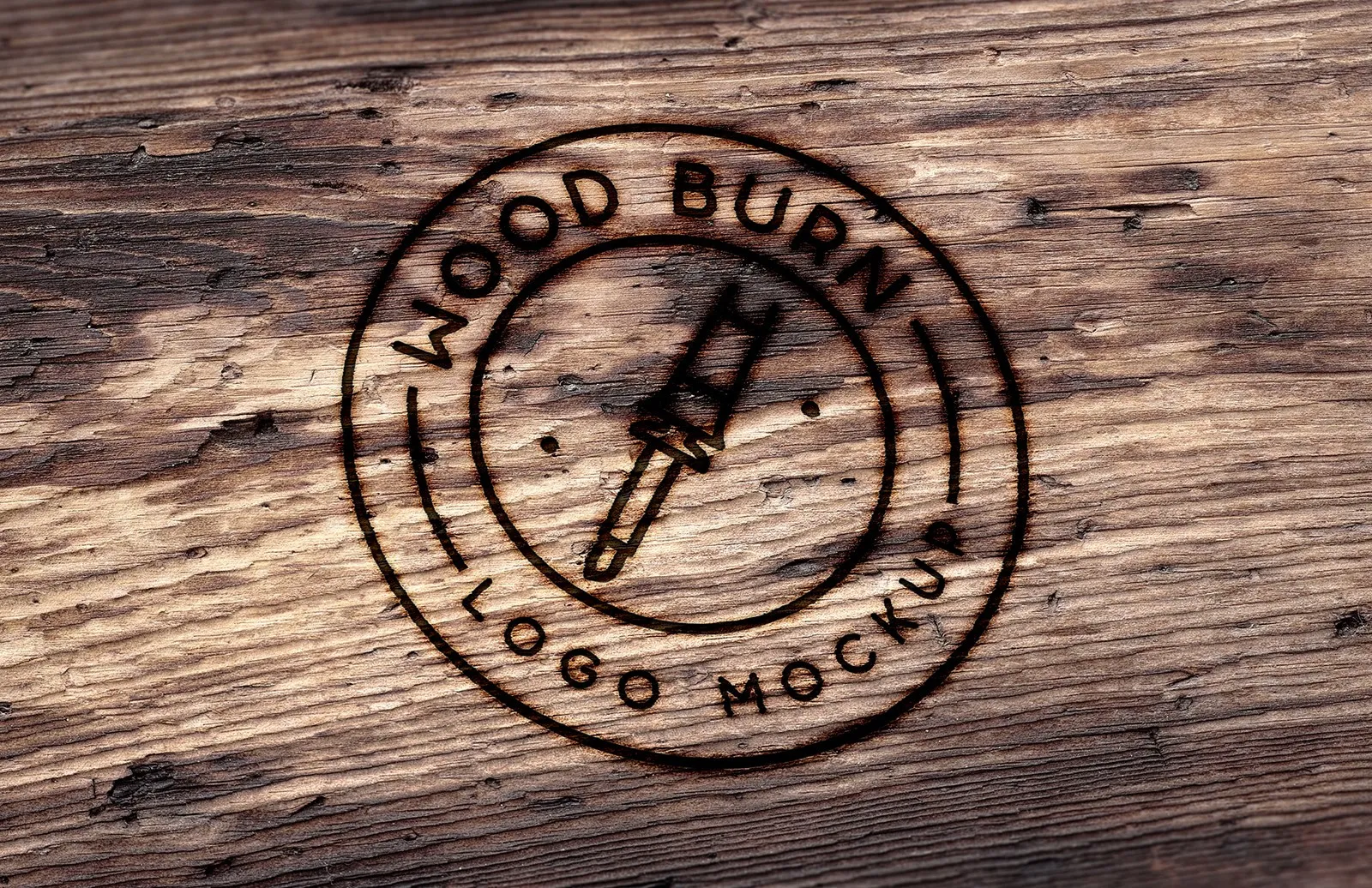 灼烧效果 Logo 展示样机 Wood Burn Logo Mockup