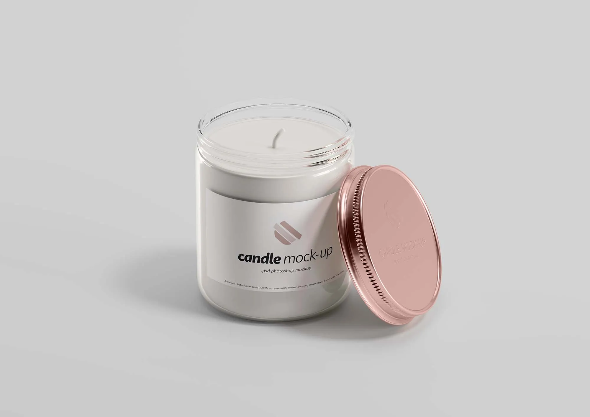 蜡烛罐包装外观设计像素设计精选模板 Branded Candle Mockup