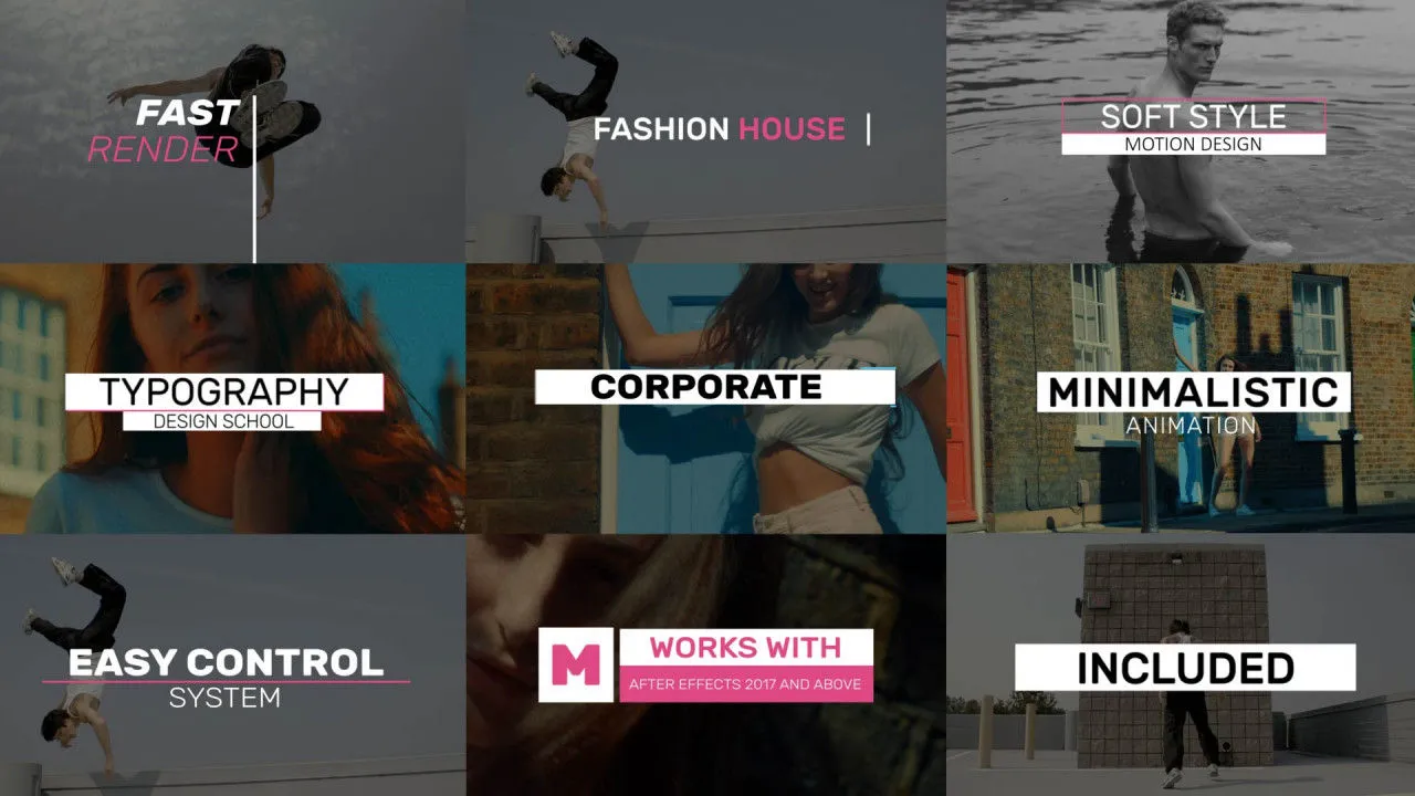 炫酷全屏标题动画电视节目广告像素设计精选AE模板