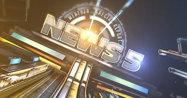 新闻直播间开场像素设计精选AE模板5 Broadcast News 5