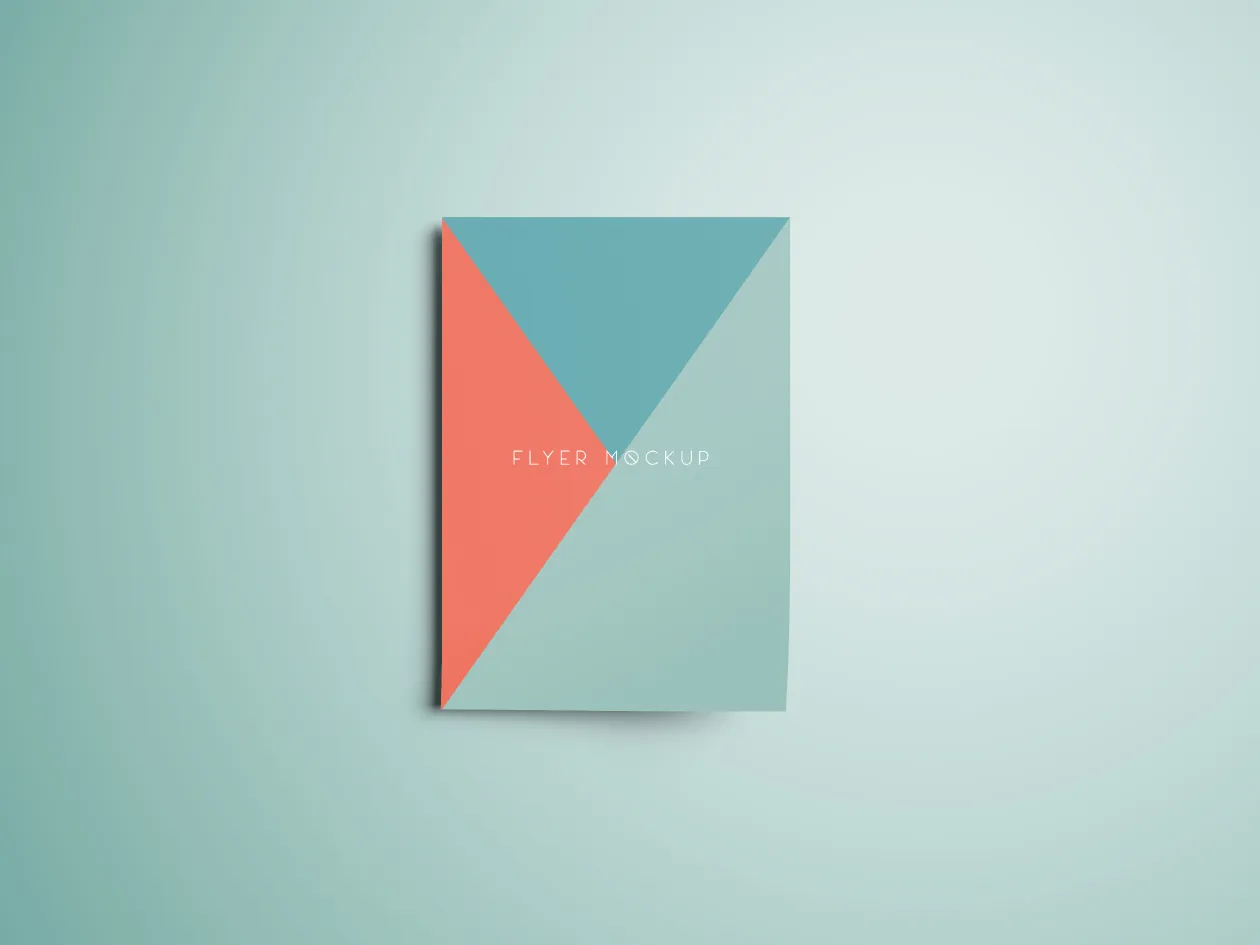 逼真的简约传单样机展示模板