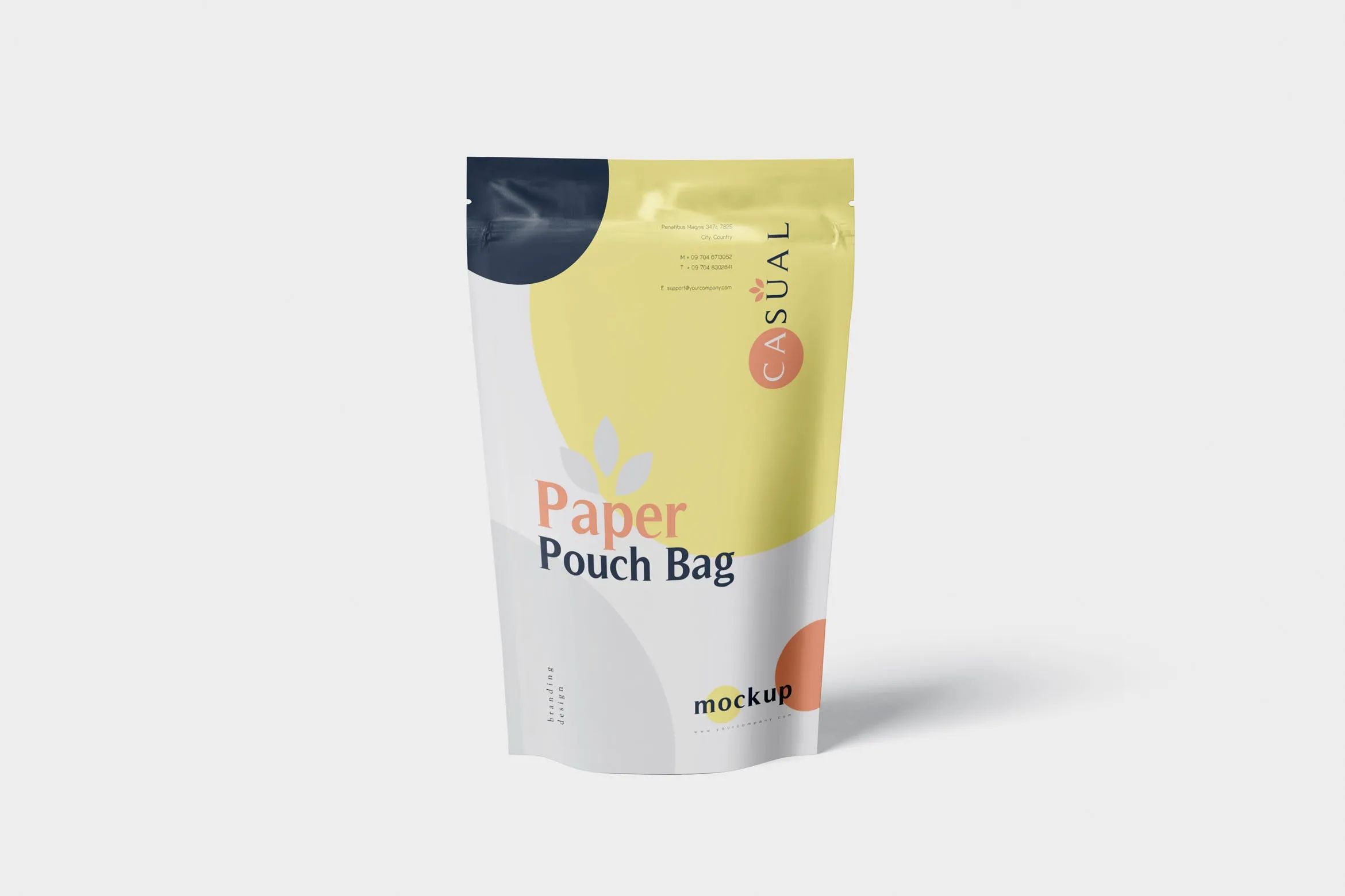 食品自封袋包装设计效果图像素设计精选 Paper Pouch Bag Mockup#8211; Large Size