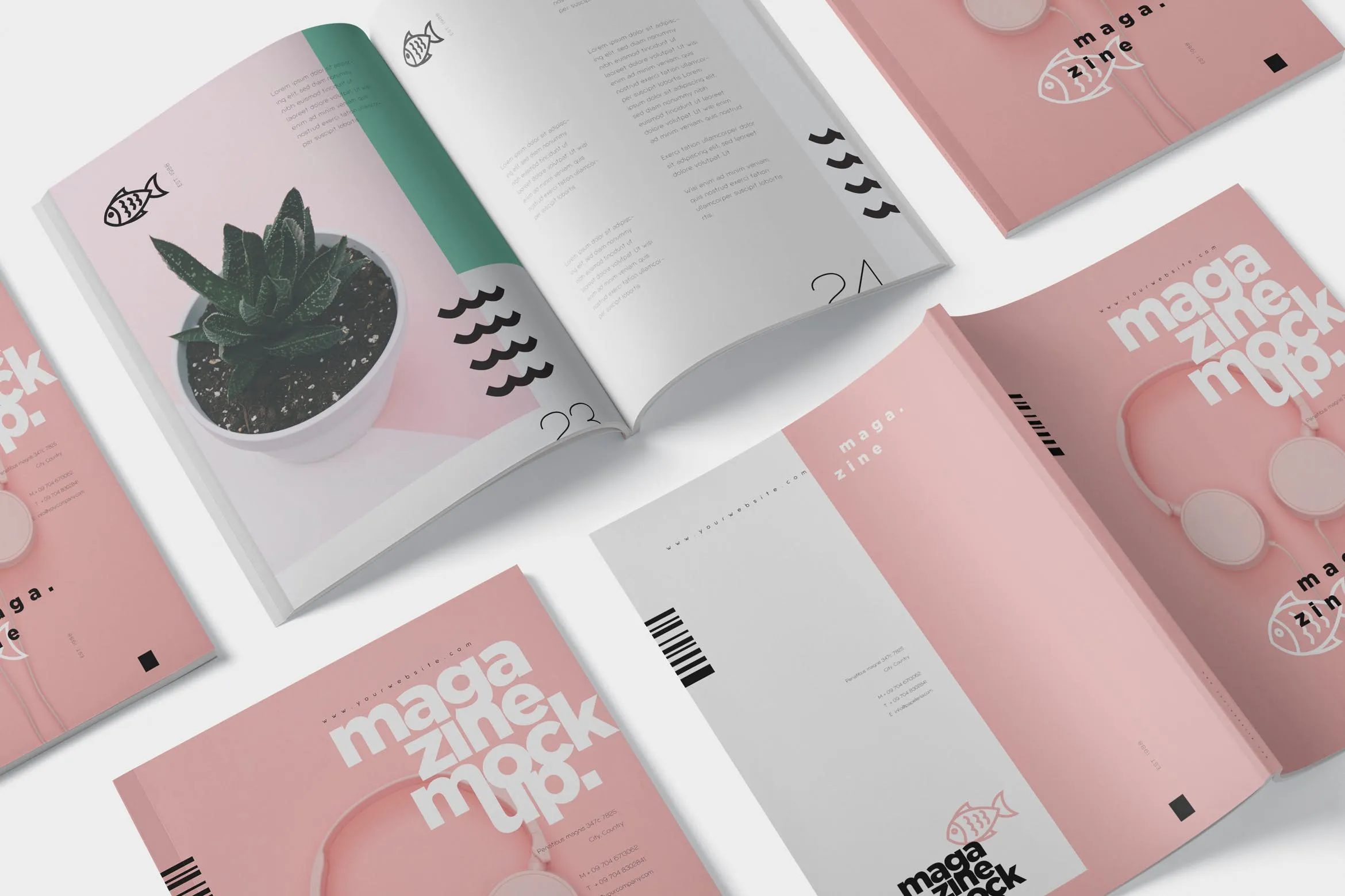 美国信纸尺寸规格杂志封面amp;内页排版设计效果图样机 Magazine Mockup#8211; US Letter 8.5#215;11 Inch Size