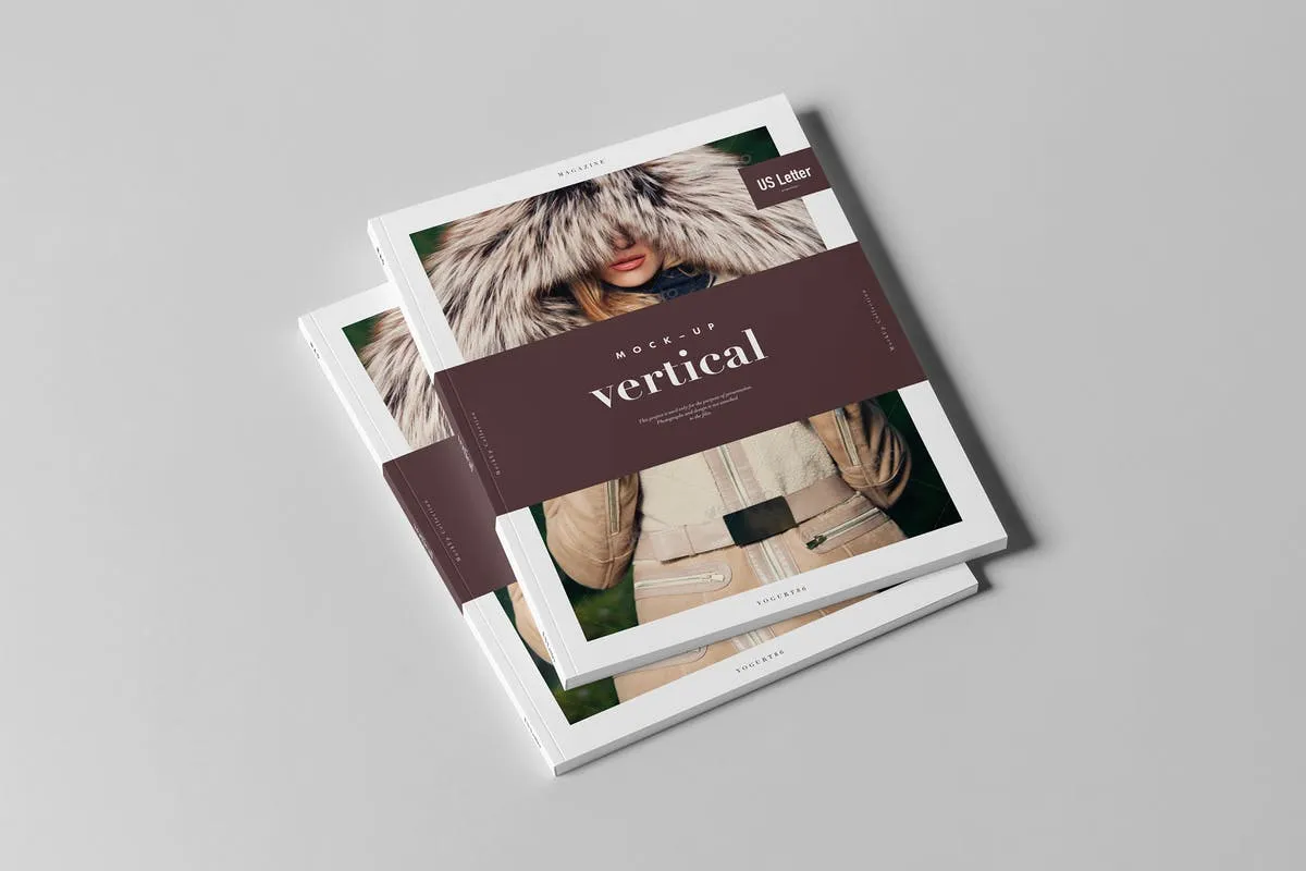 美国信纸规格杂志样机模板 US Letter Magazine Mock-up 3