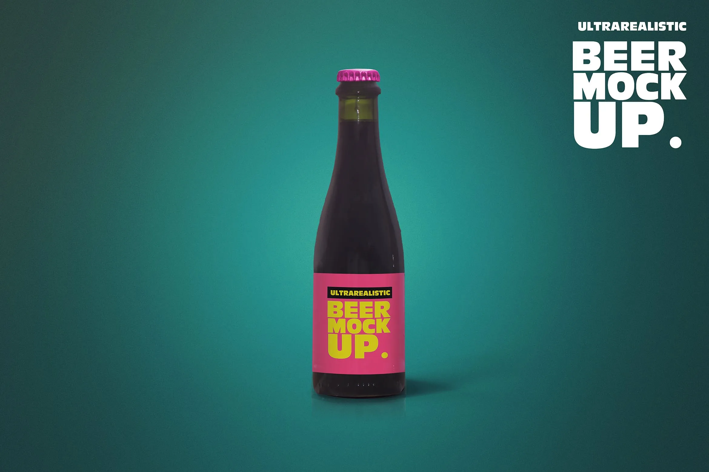 37cl黑啤啤酒瓶外观设计图像素设计精选模板 Clean 37cl Black Beer Mockup