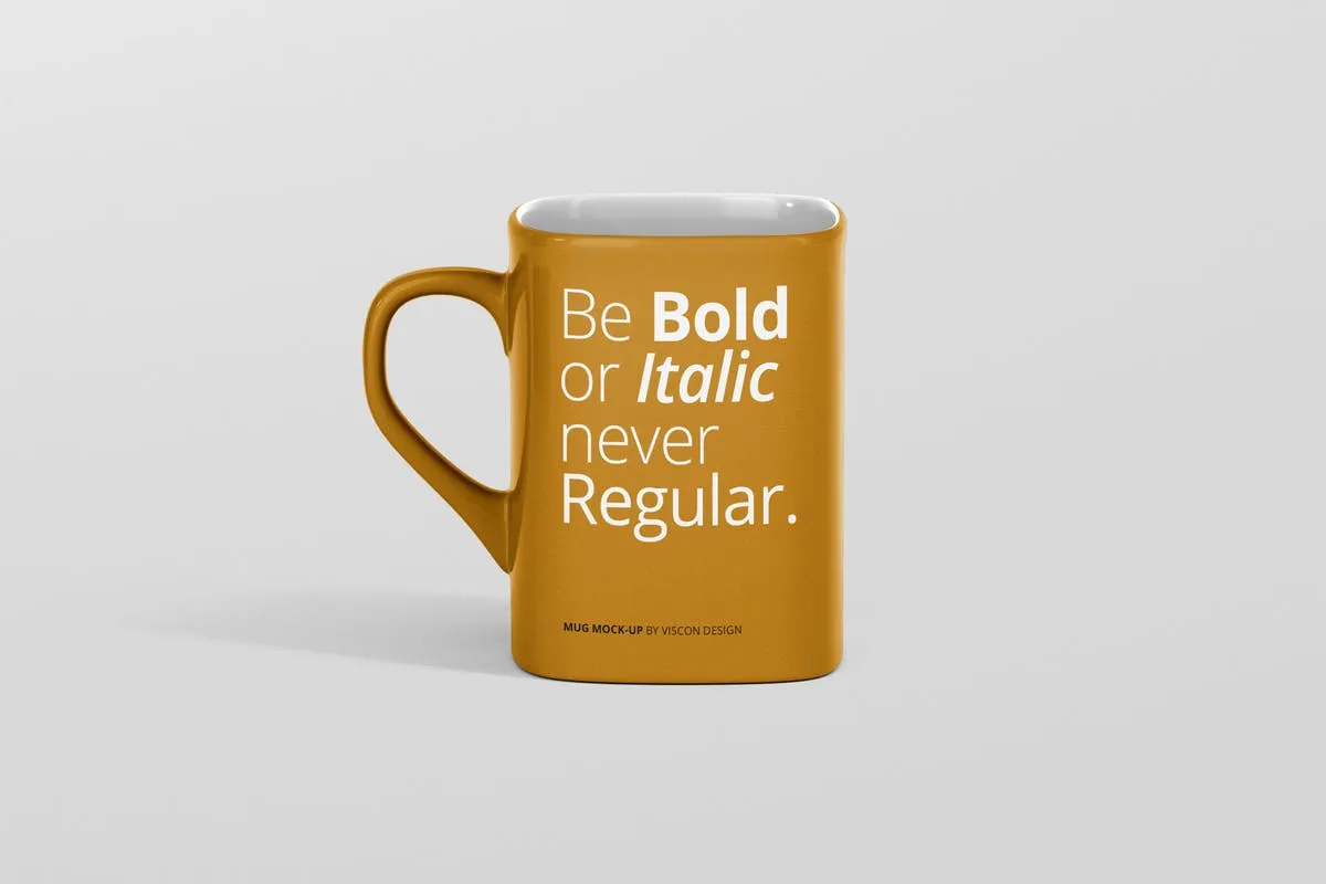 方形马克杯咖啡杯样机展示模板 Mug Mockup#8211; Square