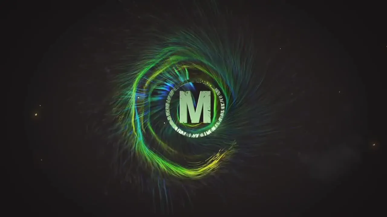 优雅漂亮的电影预告螺旋环绕粒子徽标像素设计精选AE模板