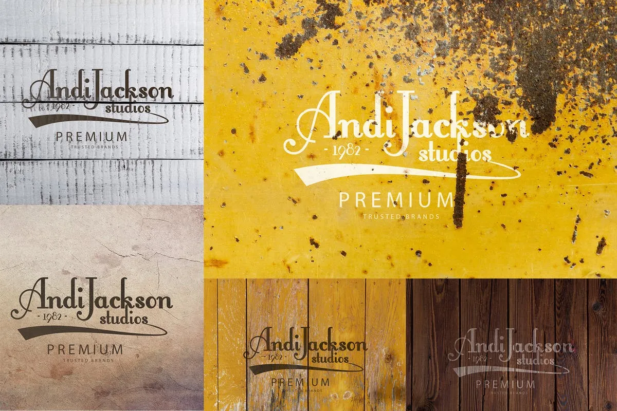 10款破裂设计风格复古Logo样机模板Vol.4 10 Cracked Vintage Logo Mockup Vol. 04