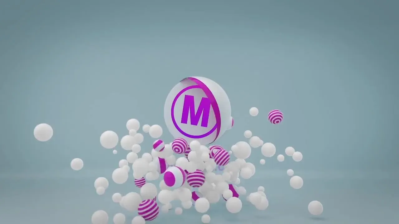 3D球徽标显示像素设计精选AE模板