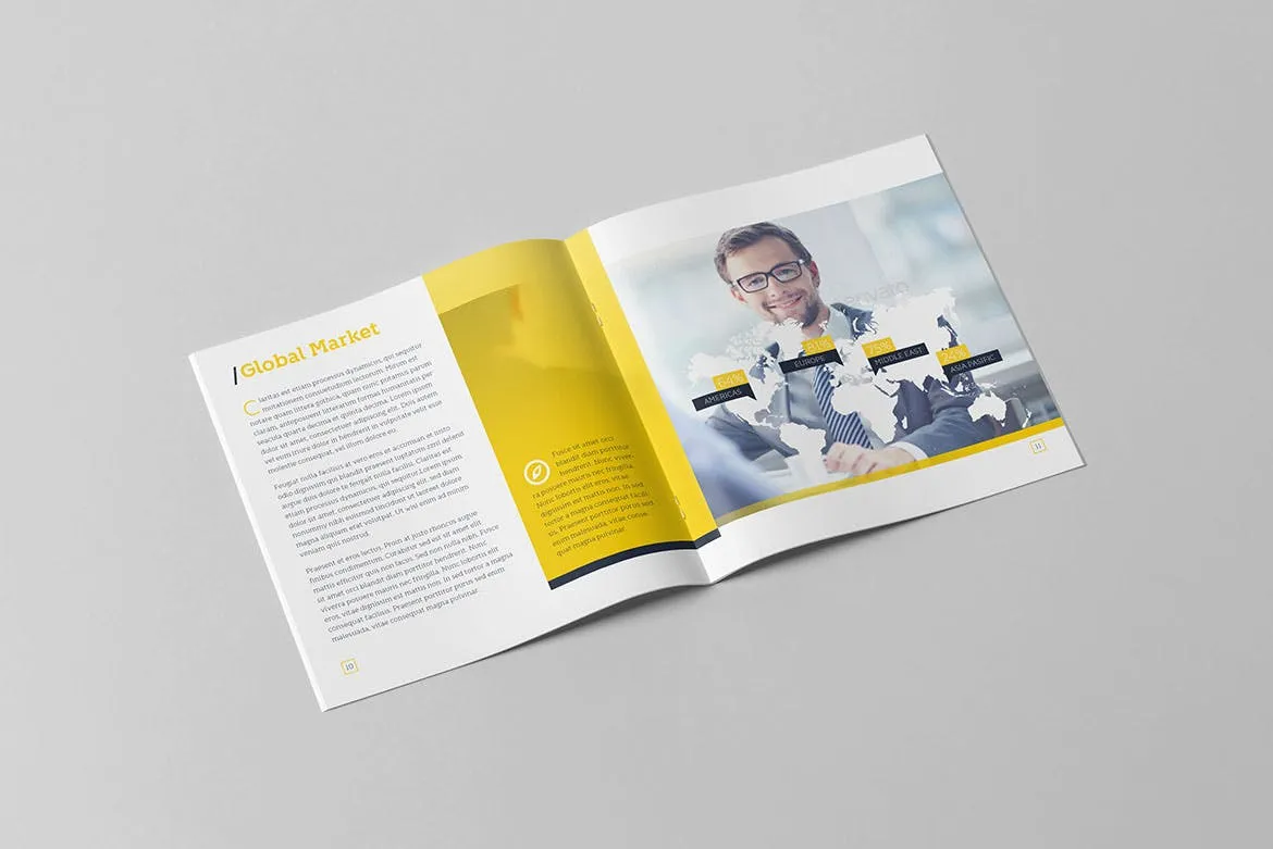 年度商业/行业市场分析报告设计模板v2 Annual Report Square Template 2插图(5)