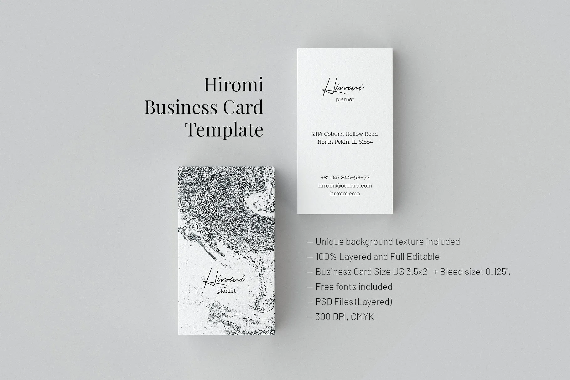 独特的大理石纹理背景的名片设计模板下载[psd]插图(1)