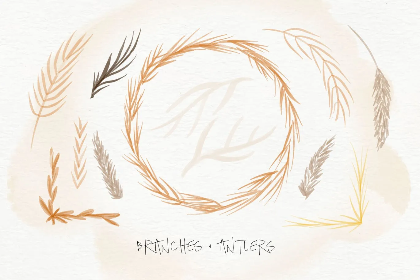 秋天主题水彩手绘图案设计素材包 Autumn Watercolor Kit插图(8)