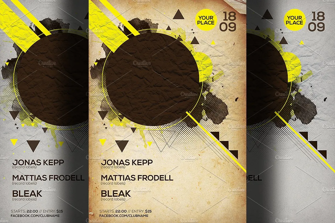 极简主义夏日聚会传单模板 Minimal Summer Party Flyer Template插图