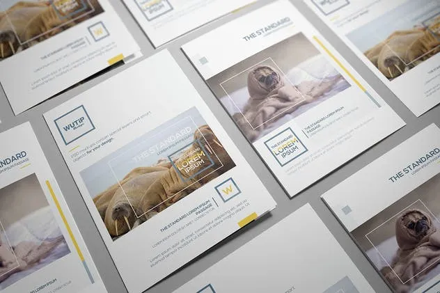 双折页A4规格企业品牌宣传册样机 Bi-Fold A4 Brochure Mockups插图(4)