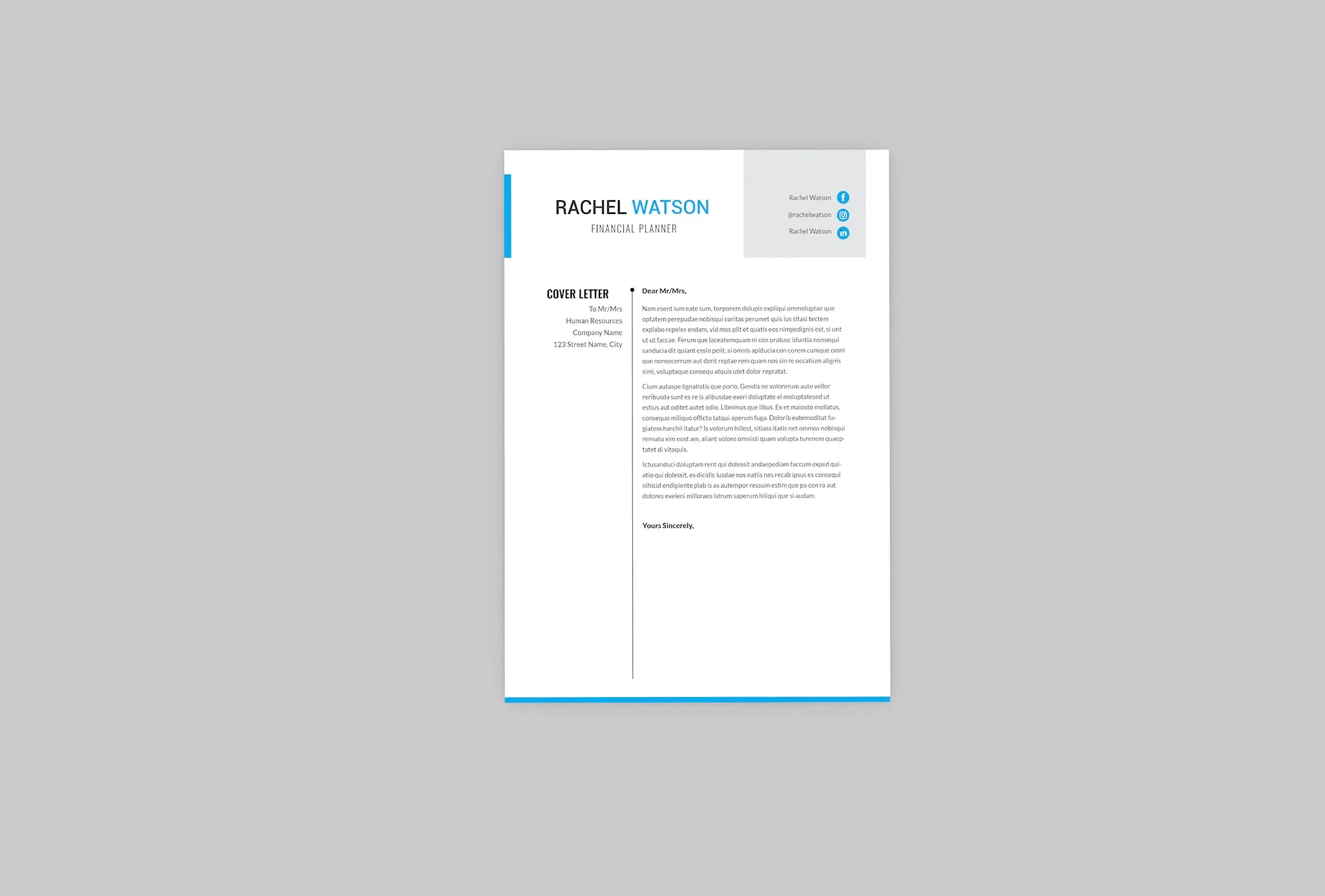 理财规划师个人简历表设计模板 Financial Planner Resume Designer插图(1)