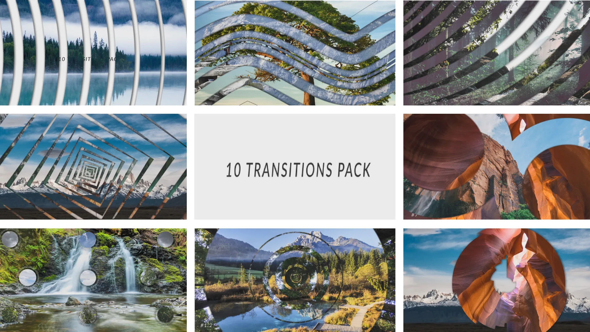 10个整洁有序的过渡像素设计精选AE模板