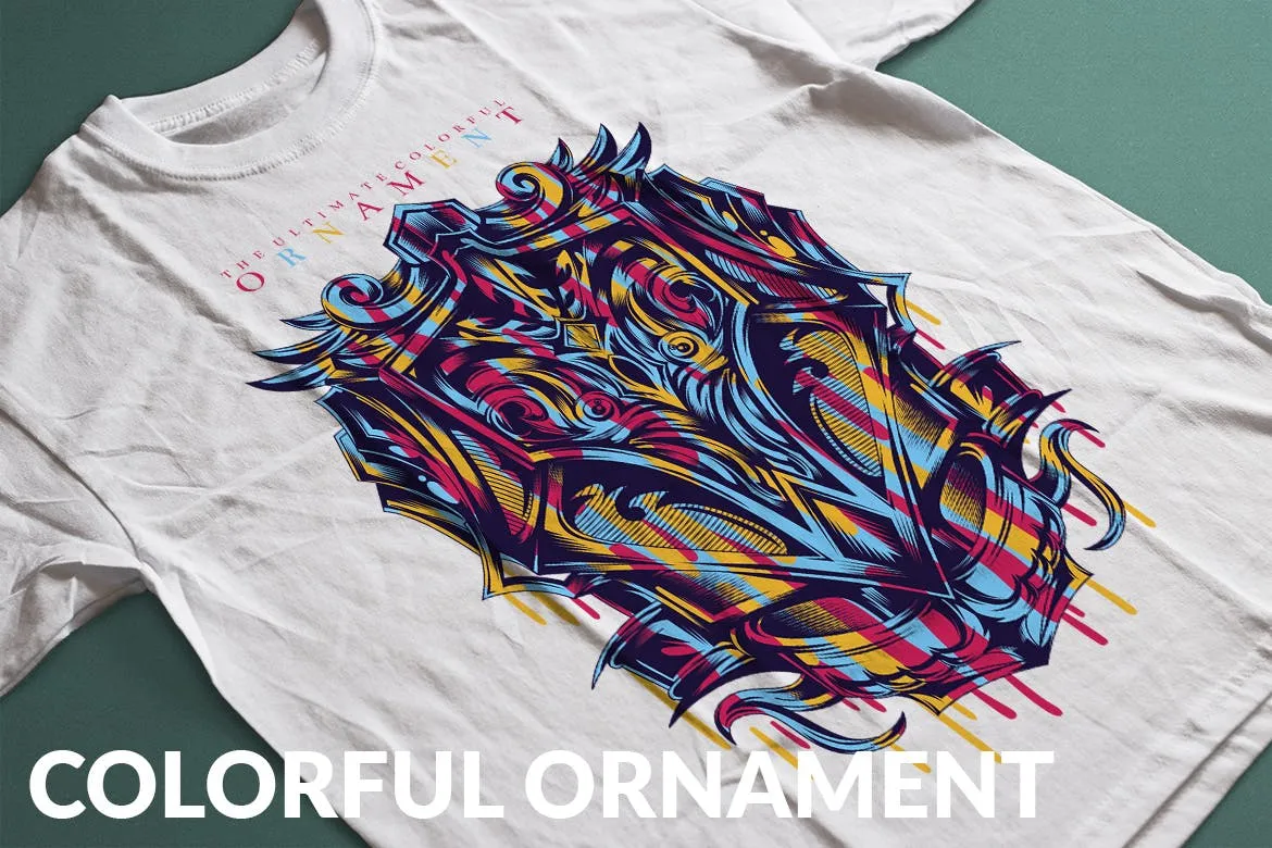 街头艺术风格服装印花图案矢量插画 Colorful Ornamnet插图(1)