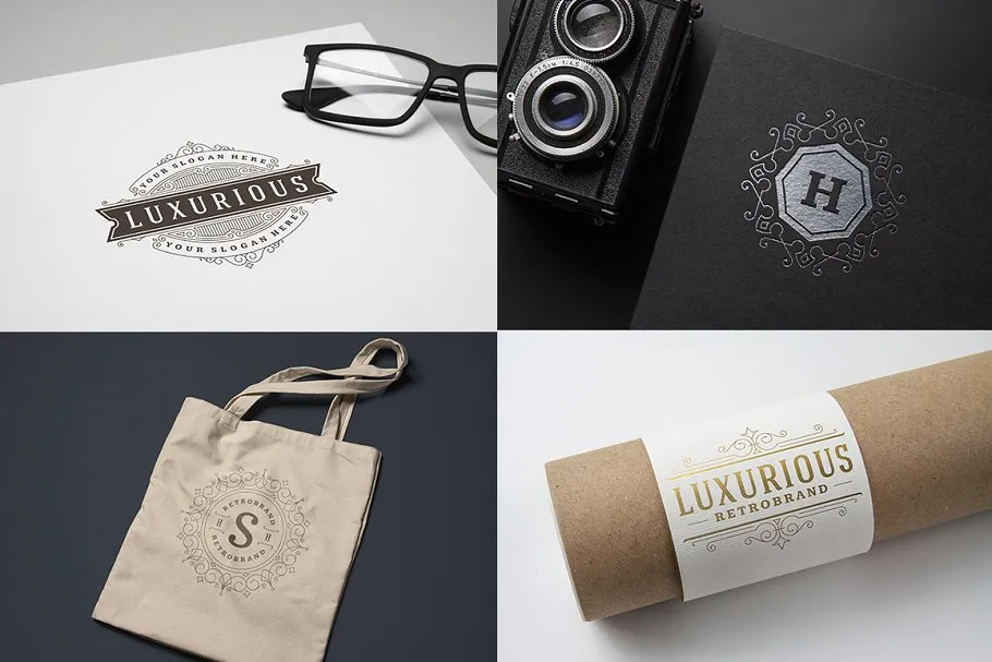 250款字母饰品组合装饰Logo模板 250 ornaments logos & monograms插图(11)