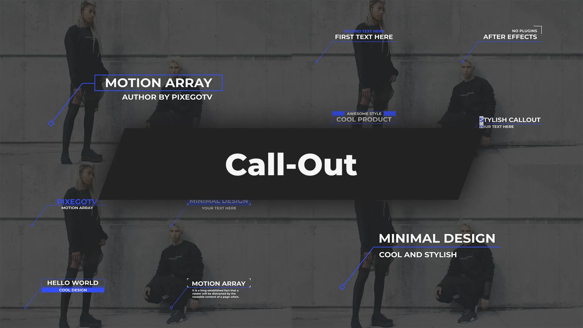 呼出线条文字标题产品介绍像素设计精选AE模板