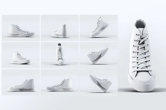 牛仔休闲运动鞋样机模板 Sneakers Mock-Up v1插图(3)