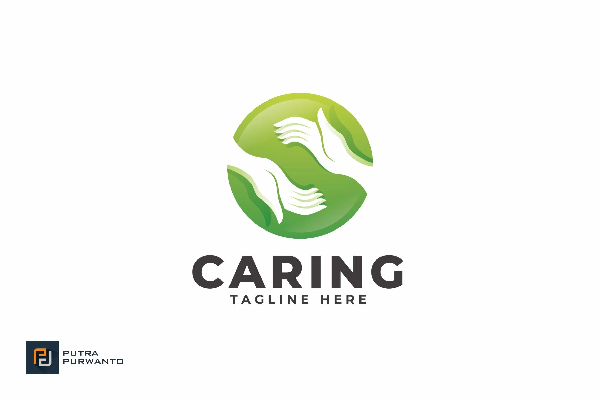 爱心慈善互助机构概念Logo设计模板 Caring#8211; Logo Template