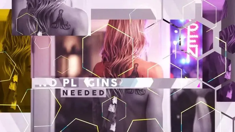 明亮动态动画时尚图案促销ae模板