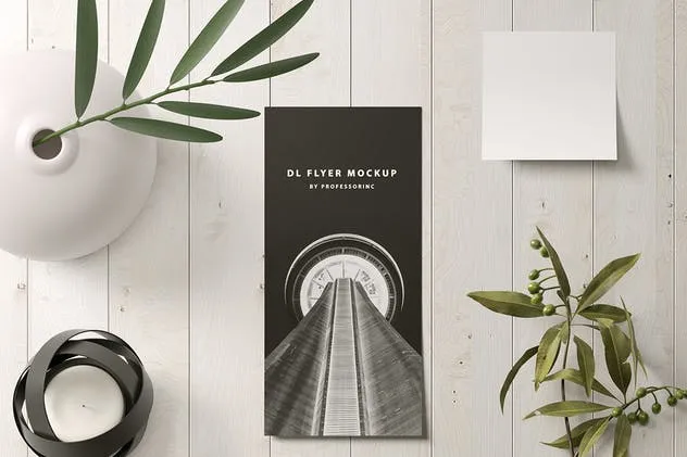 时尚高端品牌纵向DL传单样机套装2 Portrait DL Flyer Mockup – Set 2插图(2)