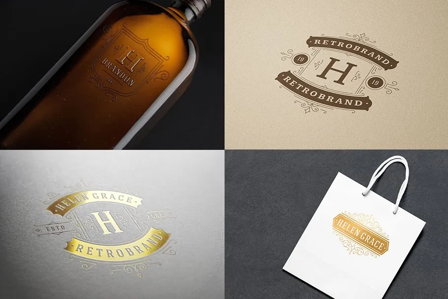 250个复古装饰风格Logo模板 250 ornaments logos & monograms插图(3)