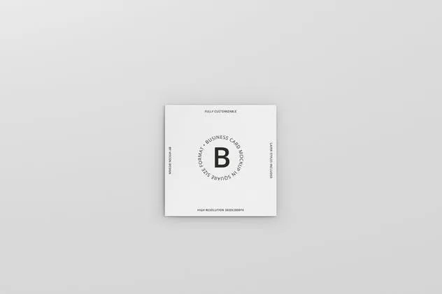 方形高级企业品牌名片样机 Business Card Mockup Square Format插图(4)