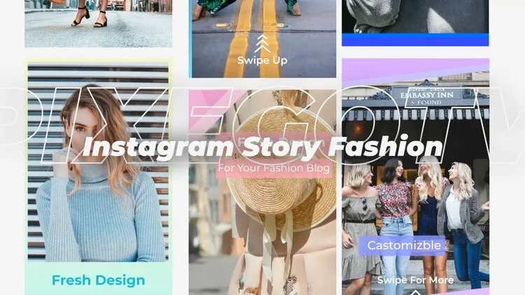 10个干净多彩的Instagram模板像素设计精选AE模板