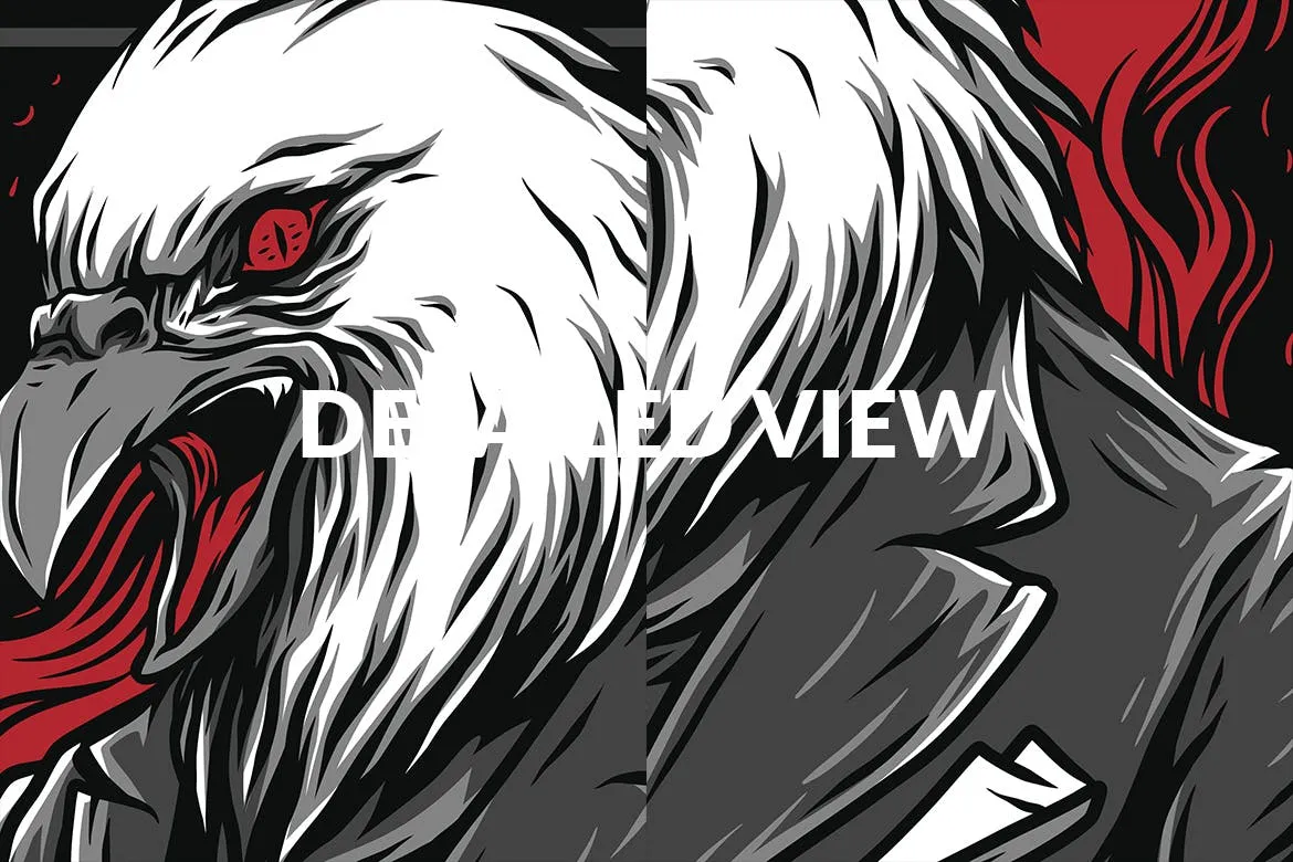 黑暗猎鹰潮牌T恤印花图案素材库精选设计素材 Dark Hunter插图(4)