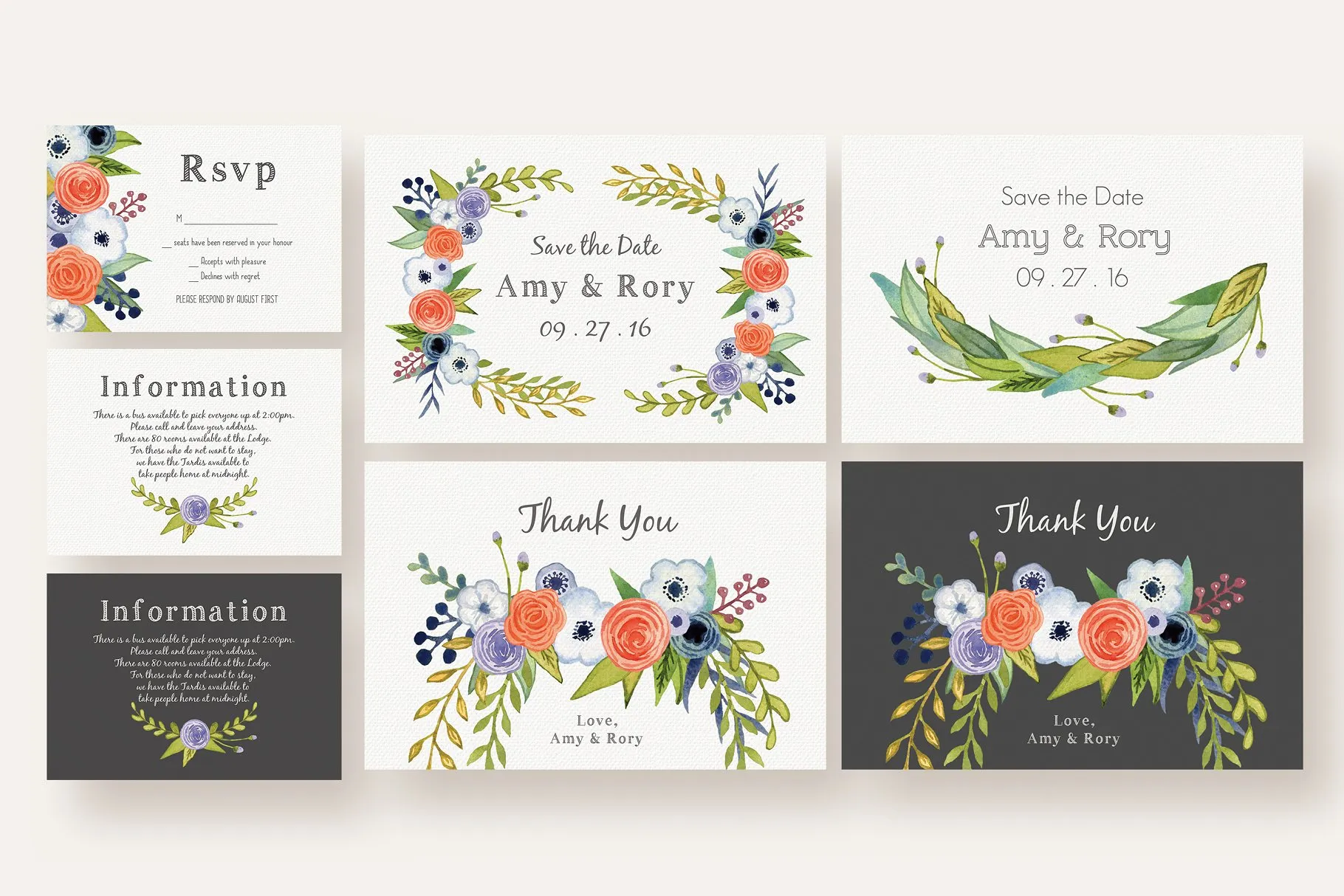 绽放花卉婚礼设计物料水彩素材合集 Watercolor Blooms Wedding Collection插图(4)