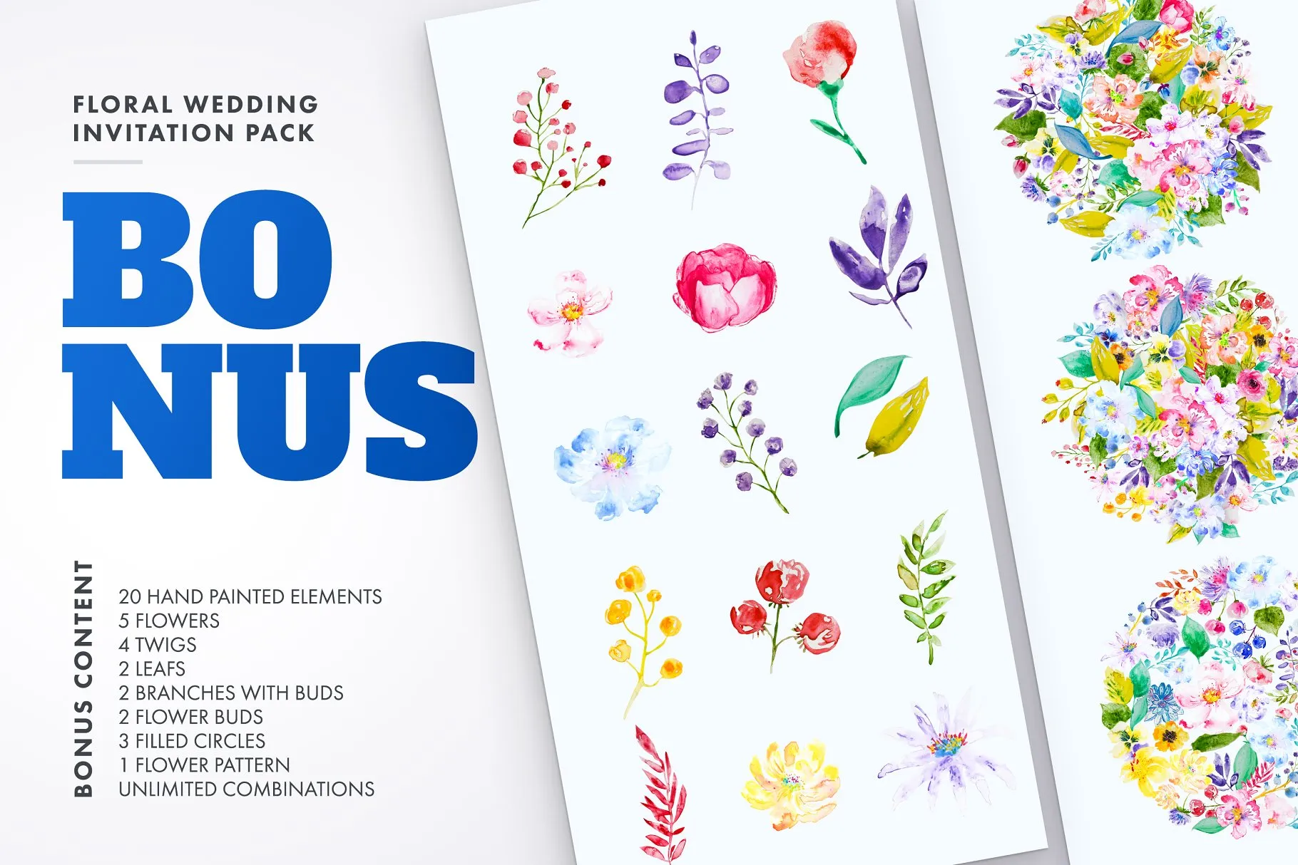 花卉装饰婚礼婚庆设计物料模板大集结[1.42GB] Floral Wedding Invitation Bundle插图(16)