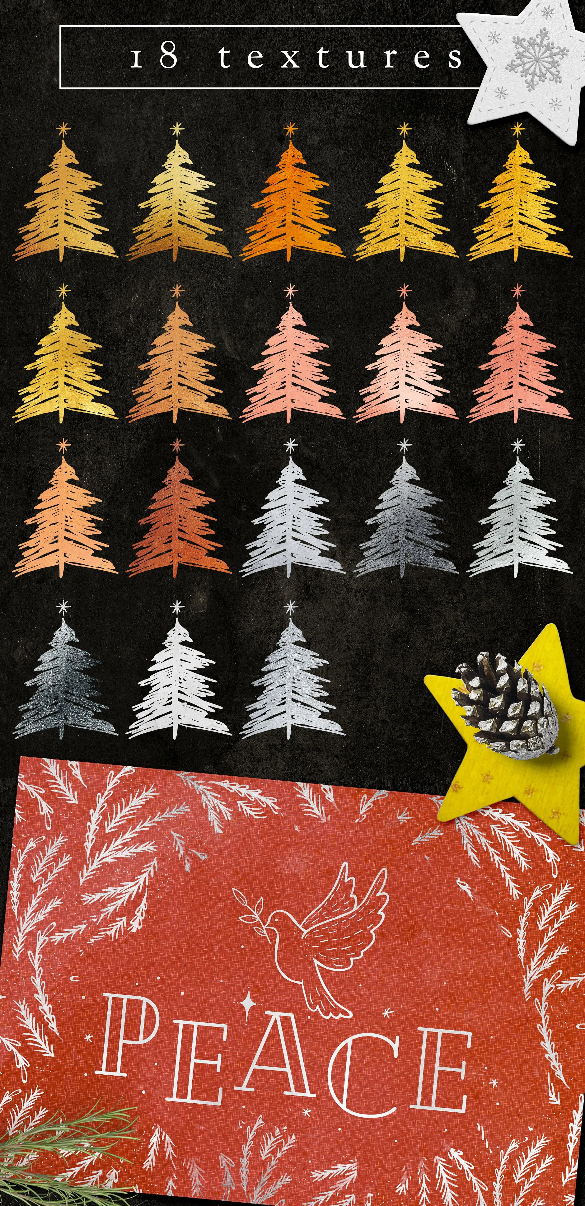 圣诞节贺卡DIY设计素材包v3 DIY Christmas Cards v3插图(4)