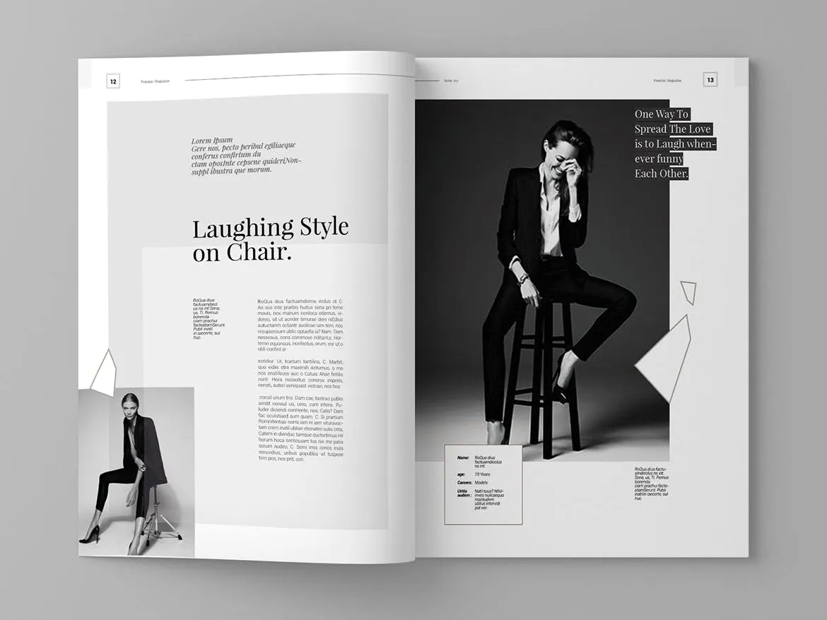 高端简约排版风格女性主题杂志设计模板 Feminic – Magazine Template插图(7)