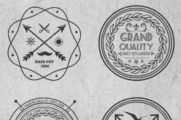 复古风格矢量徽章&Logo模板 Vintage Style Badges and Logos插图(2)