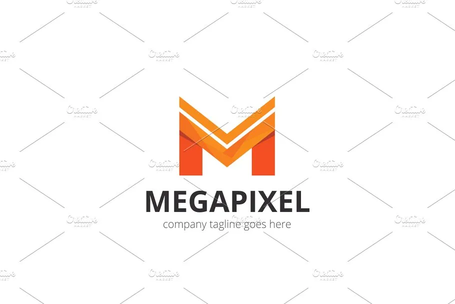 创意字母Logo模板系列之字母M Megapixel Letter M Logo